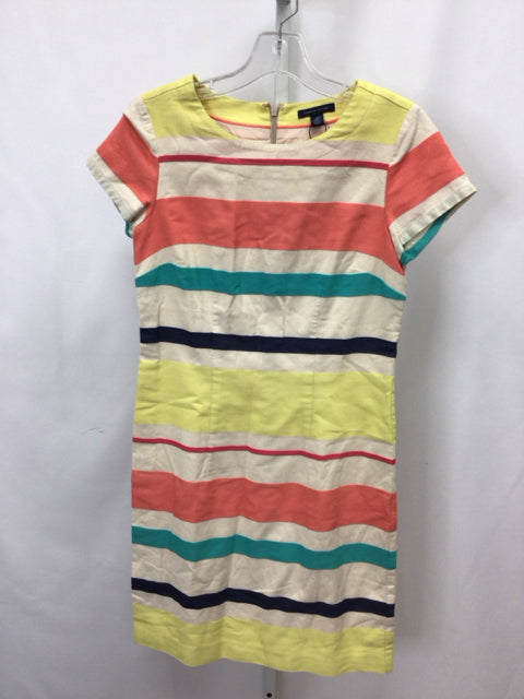 Size 0 Tommy Hilfiger Cream Stripe Short Sleeve Dress