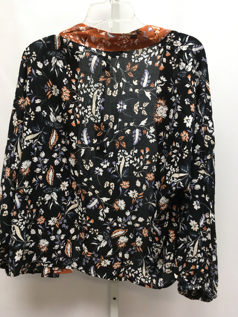 Michael Stars Size One Size Black Floral Cardigan
