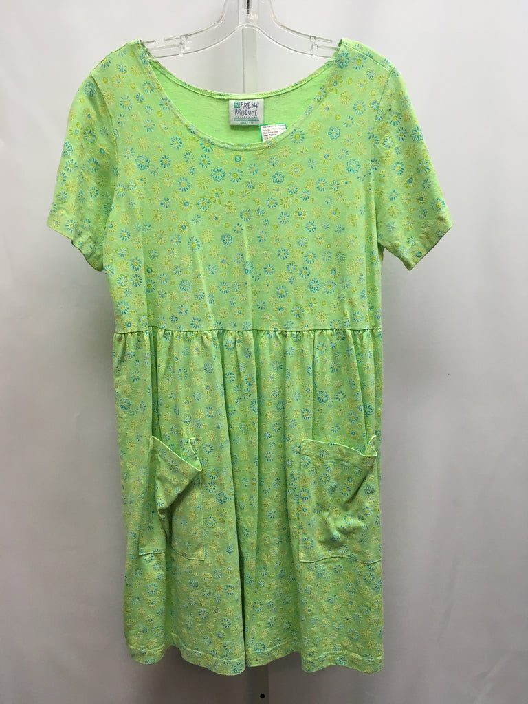 Fresh Produce Size Medium Lime Print Short Sleeve Dress