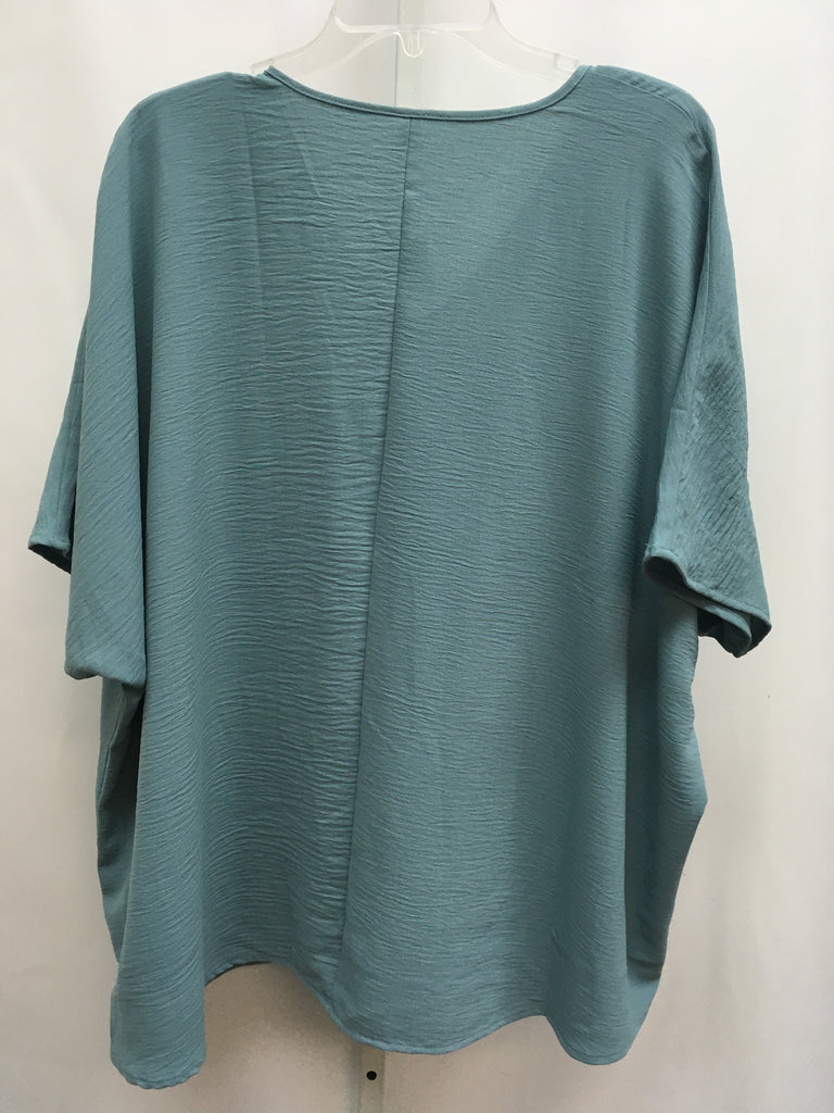 Zenana Size 1X Slate Blue Short Sleeve Top