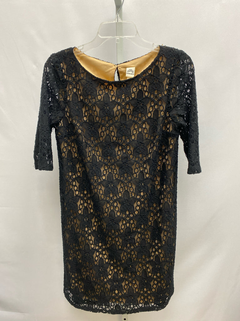 Size 6 Sangria Black Lace 3/4 Sleeve Dress