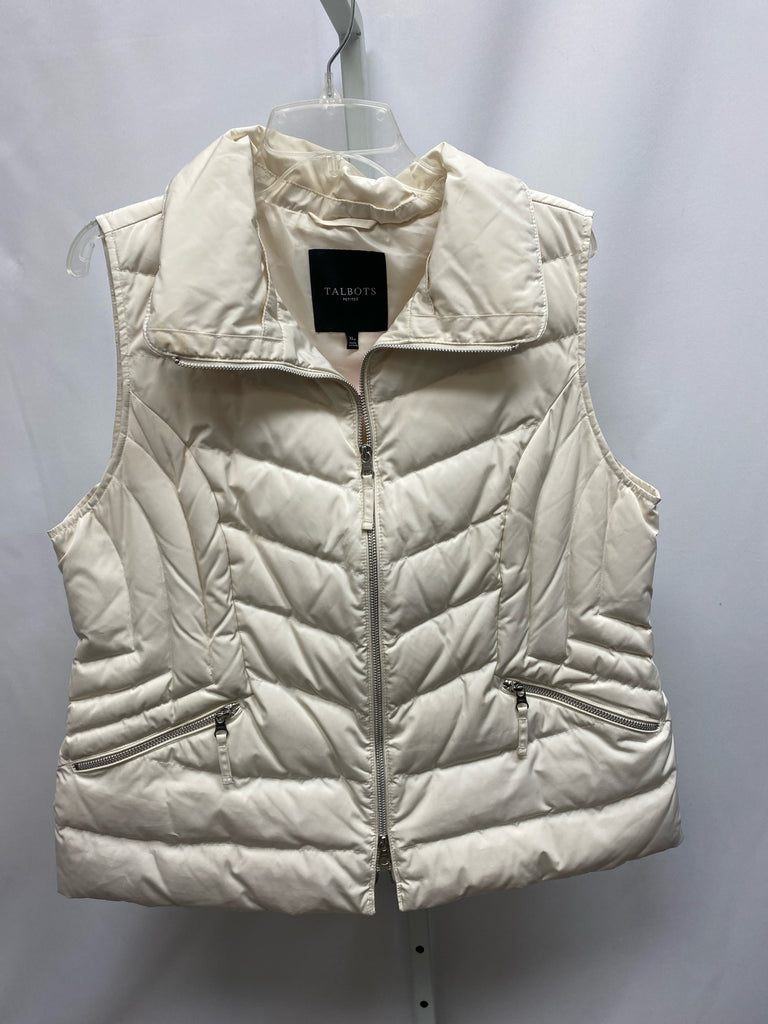 Size XLP Talbots Cream Vest/Outerwear