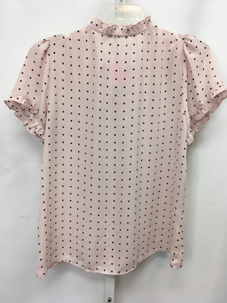 Tahari Size SP Pink Polka Dot Short Sleeve Top