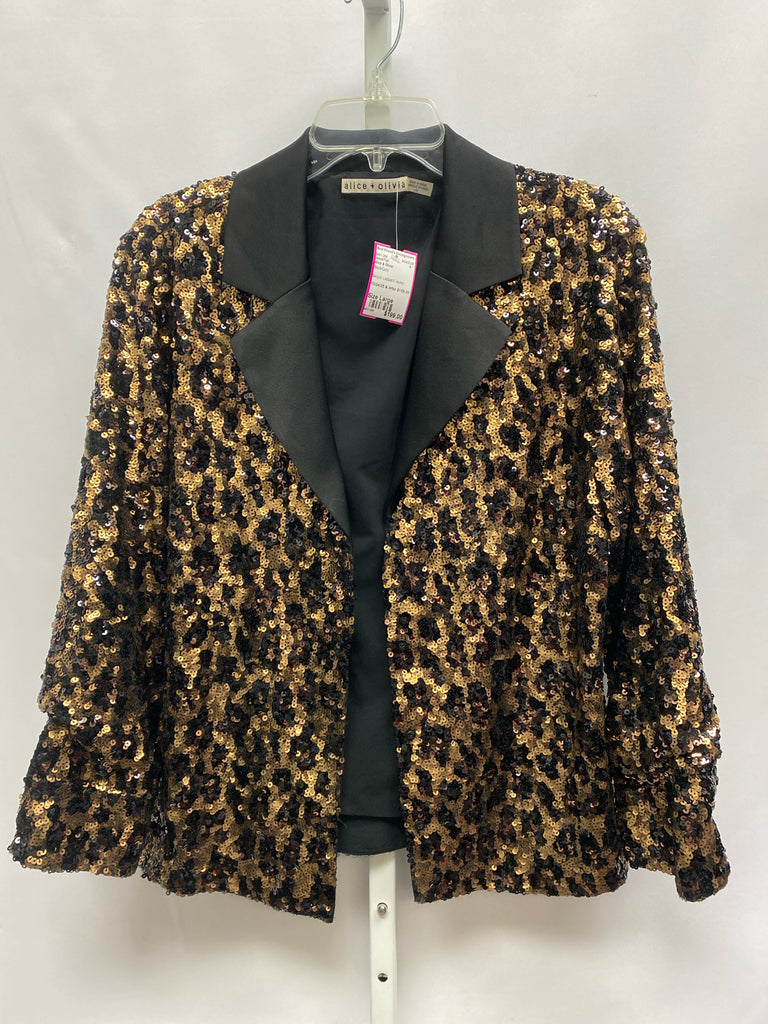 Alice & Olivia Size Large Black/Gold Jacket/Top
