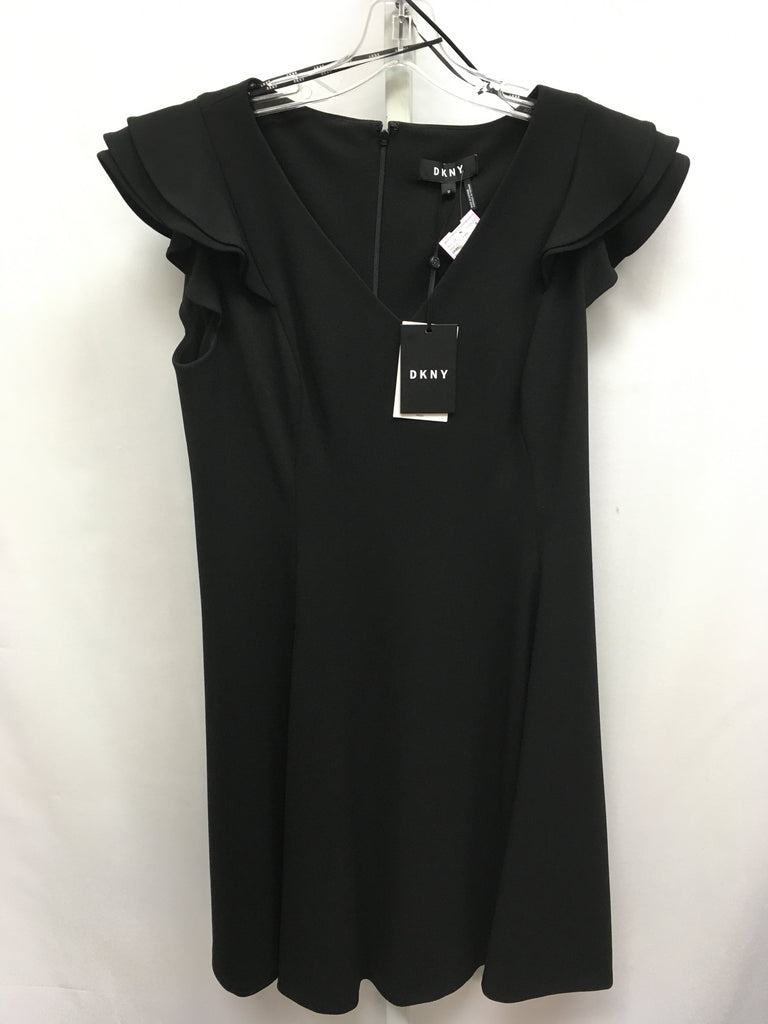DKNY Size 10 Black Short Sleeve Dress