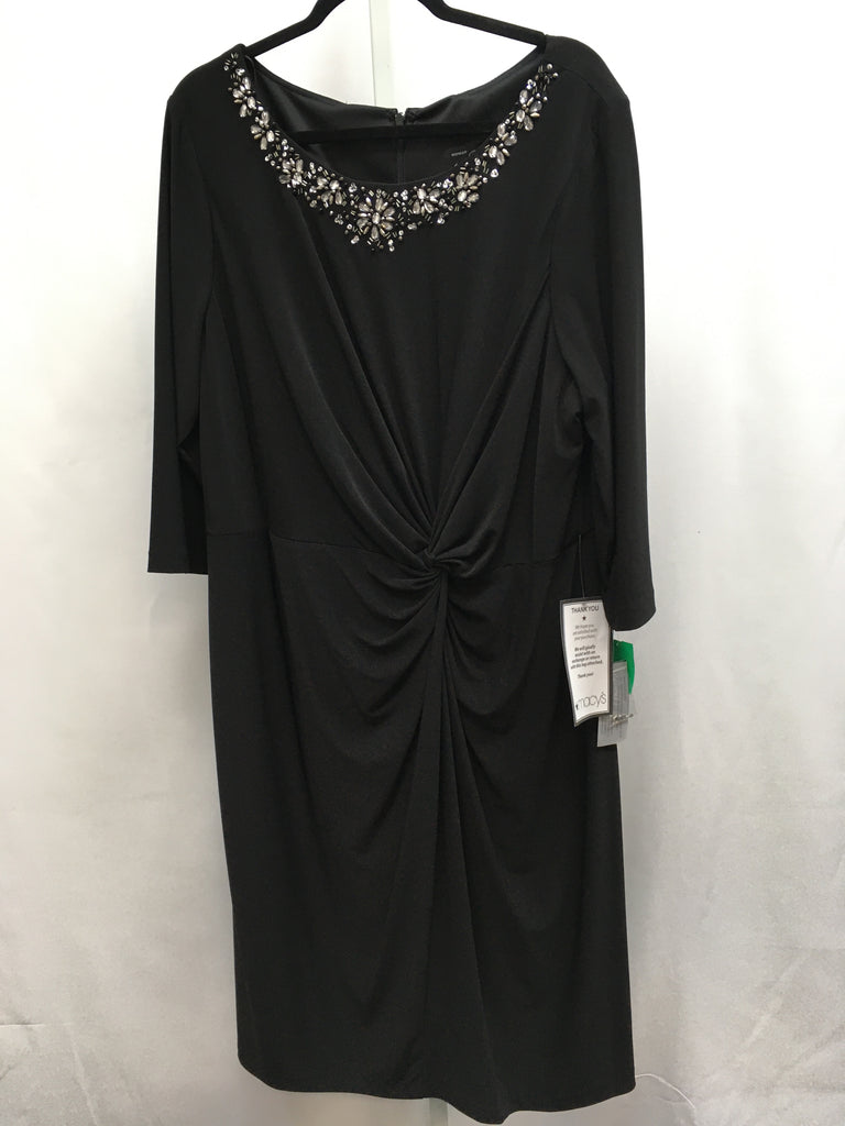Size 22W Alex Evenings Black 3/4 Sleeve Dress