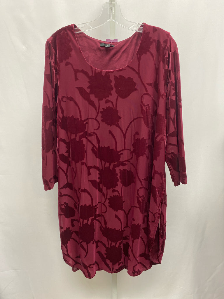 Size 2X Alfani Burgundy 3/4 Sleeve Dress