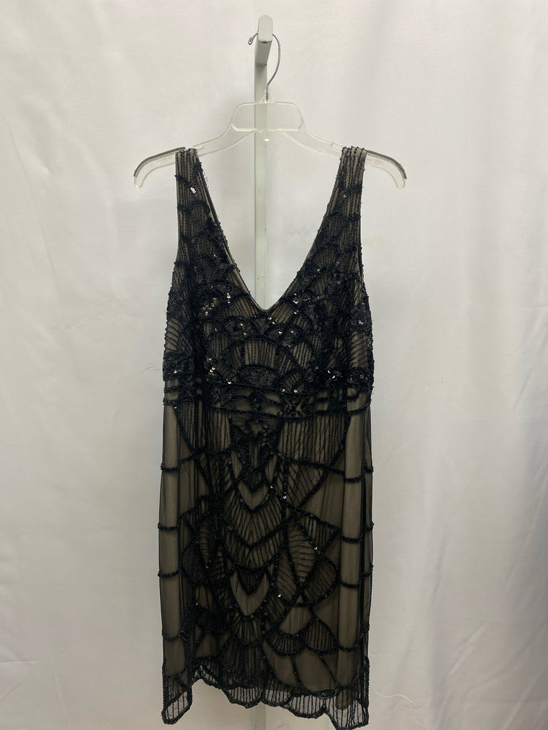 Size 18 JS Collections Black/Tan Sleeveless Dress