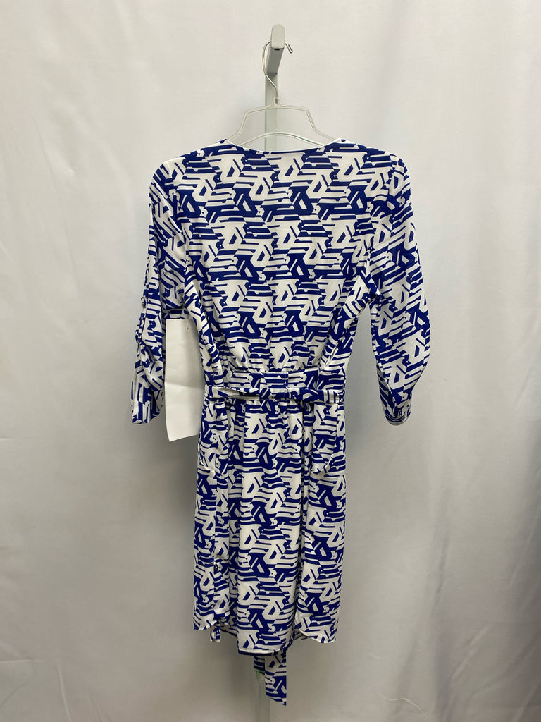 Size Small DR2 White/blue 3/4 Sleeve Dress
