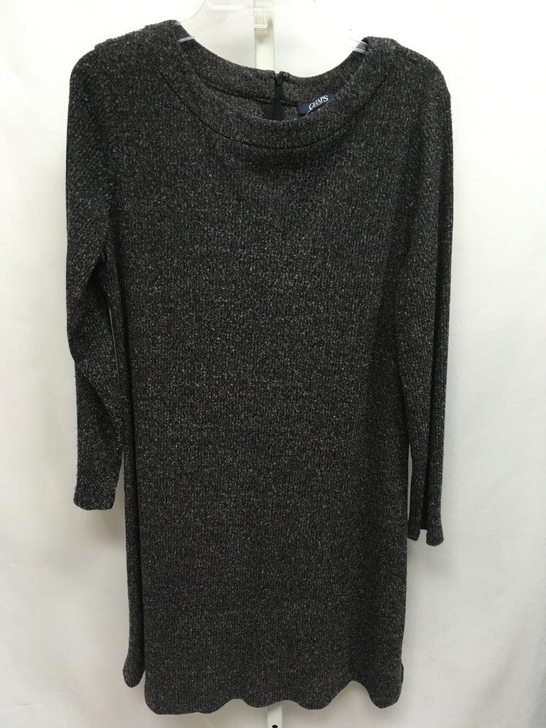 Chaps Size XL Black Heather Long Sleeve Dress
