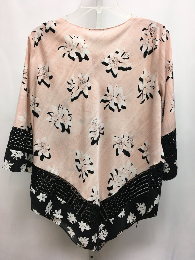 Alfani Size Medium Pink/Black Short Sleeve Top