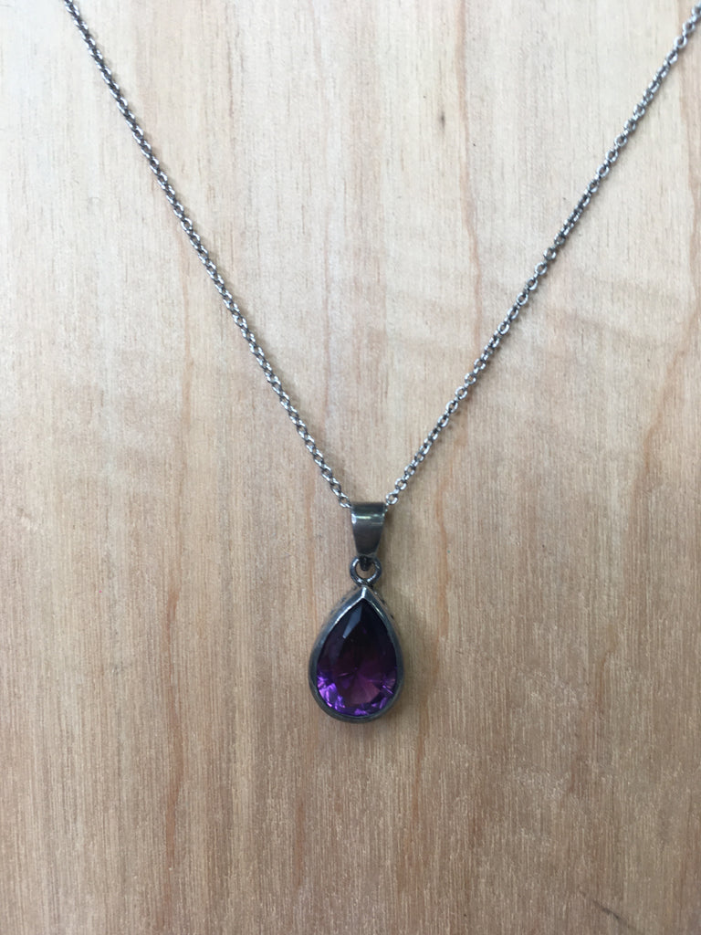 Purple Sterling Silver Necklace