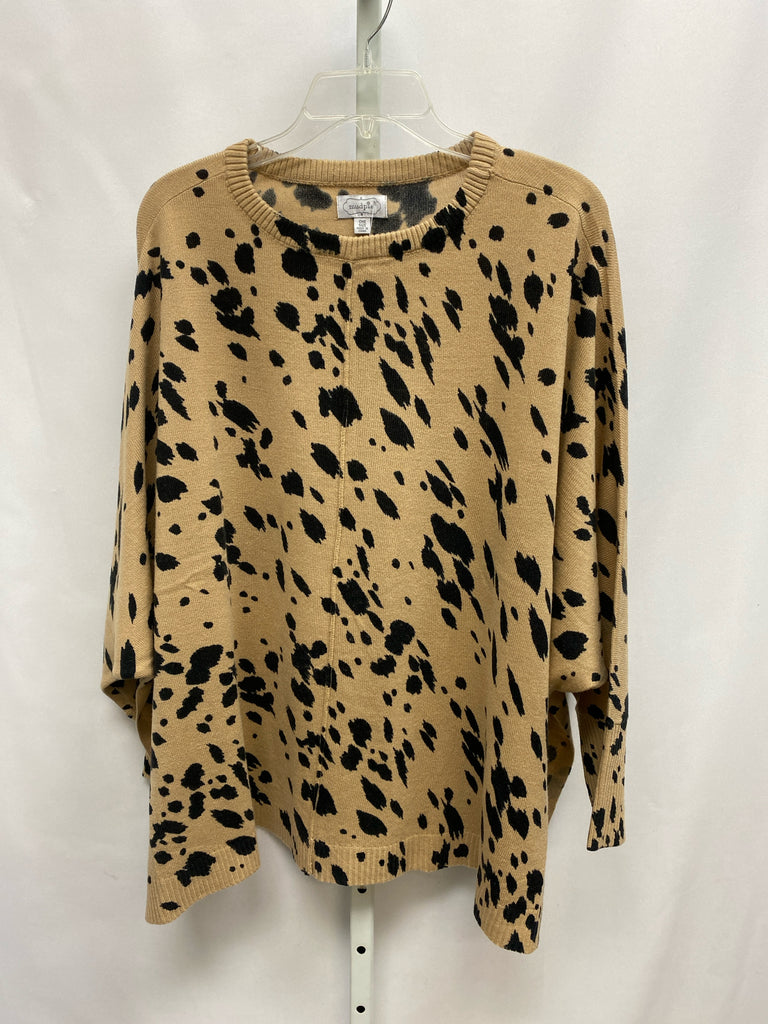 Mudpie Size One Size Brown Print Long Sleeve Sweater