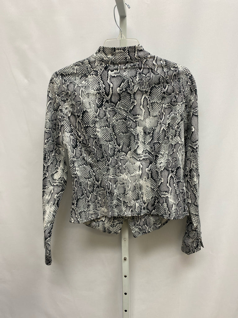 Size 8 WHBM Gray Print Jacket/Outerwear