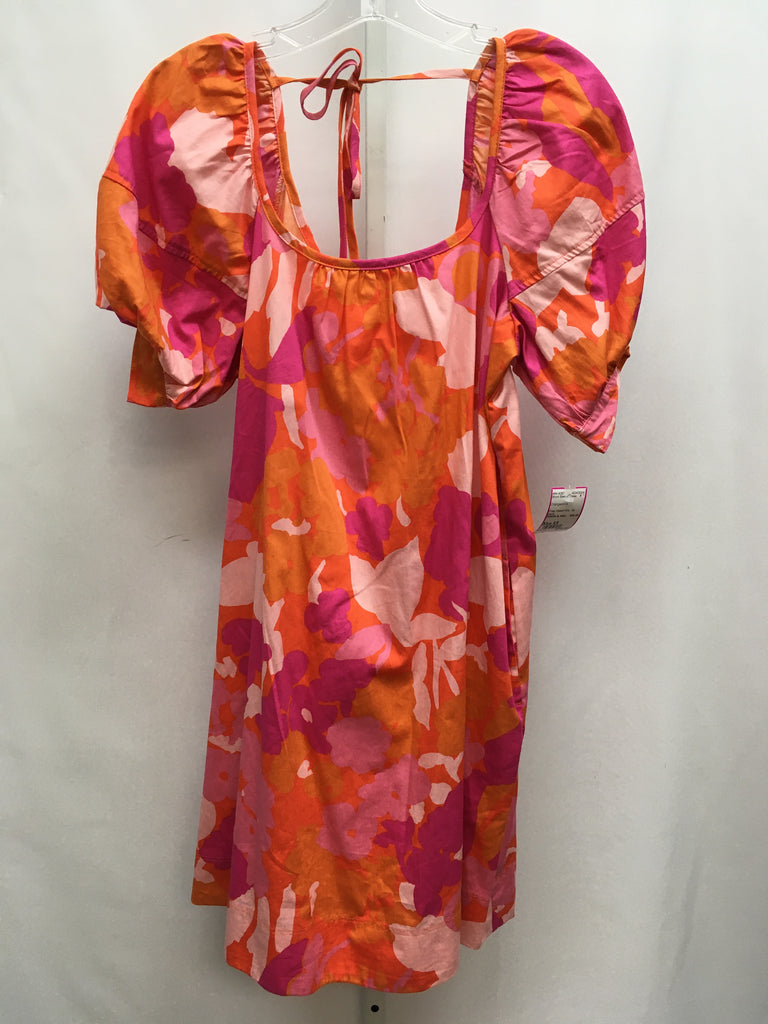 Size XS Orange/pink Short Sleeve Dress