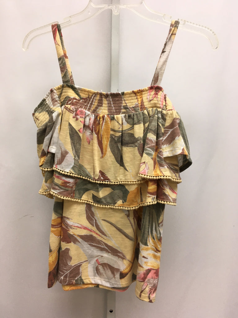 WHBM Size XS Yellow Floral Cold Shoulder