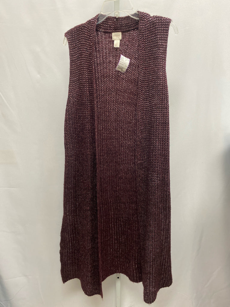 Chico's Size Chico's 1 (Medium) Burgundy Vest/Top