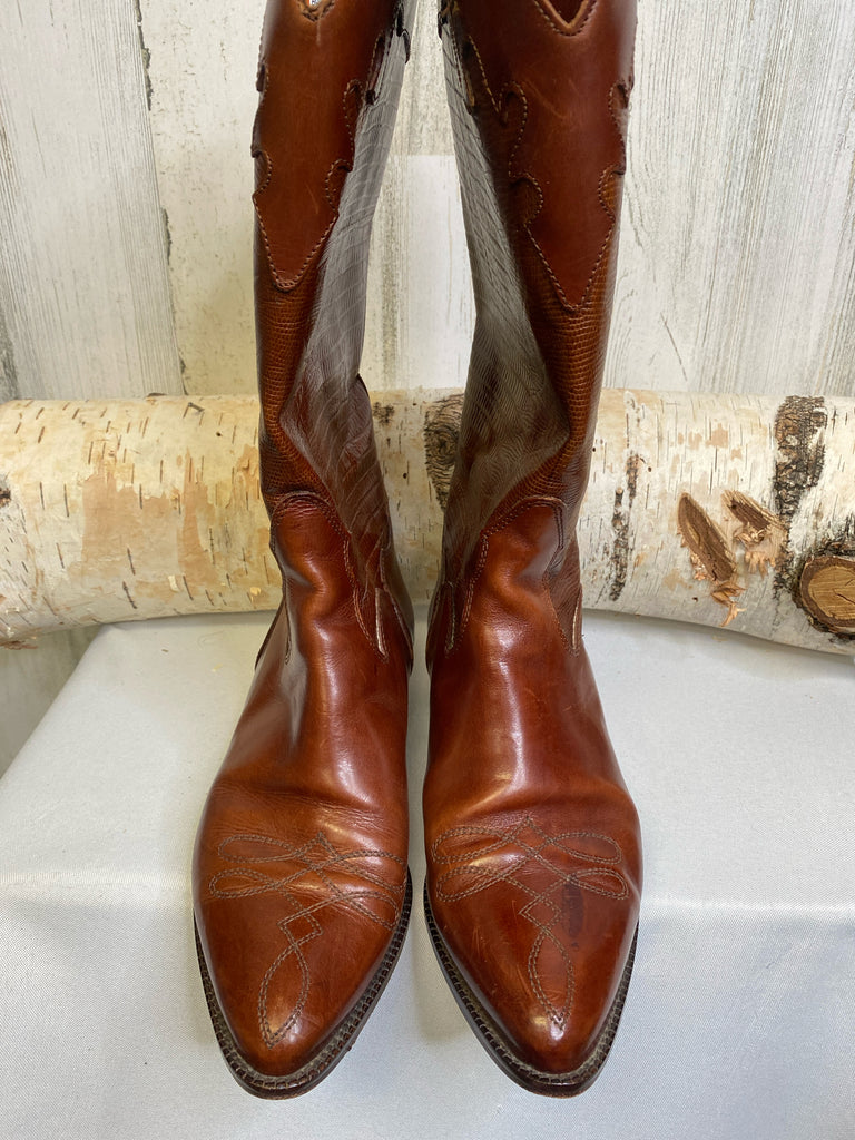 Joan & David Size 6.5 Brown Cowboy Boots