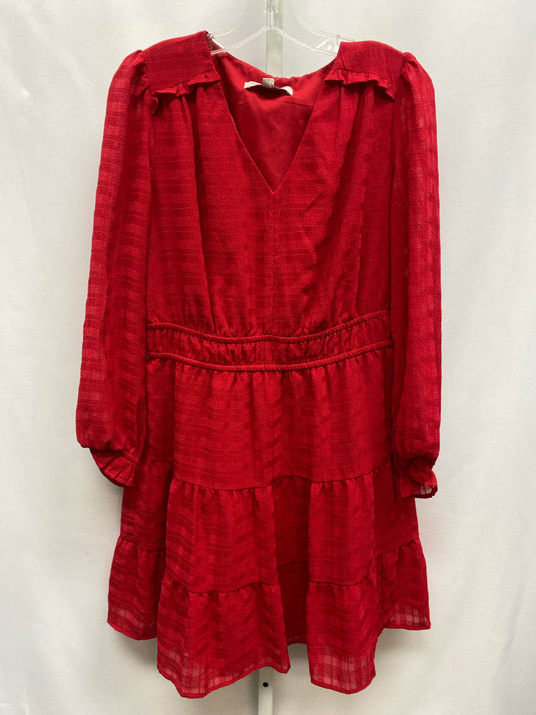 Size 6 LOFT Red Long Sleeve Dress