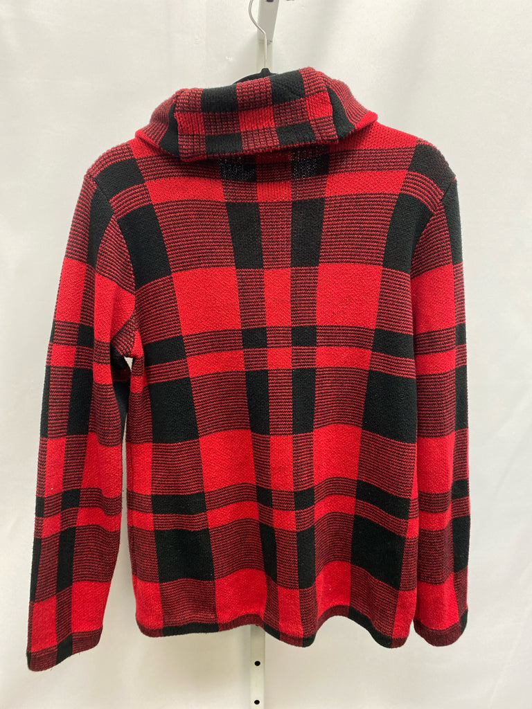 Chaps Size Medium Red Plaid Jacket/Top