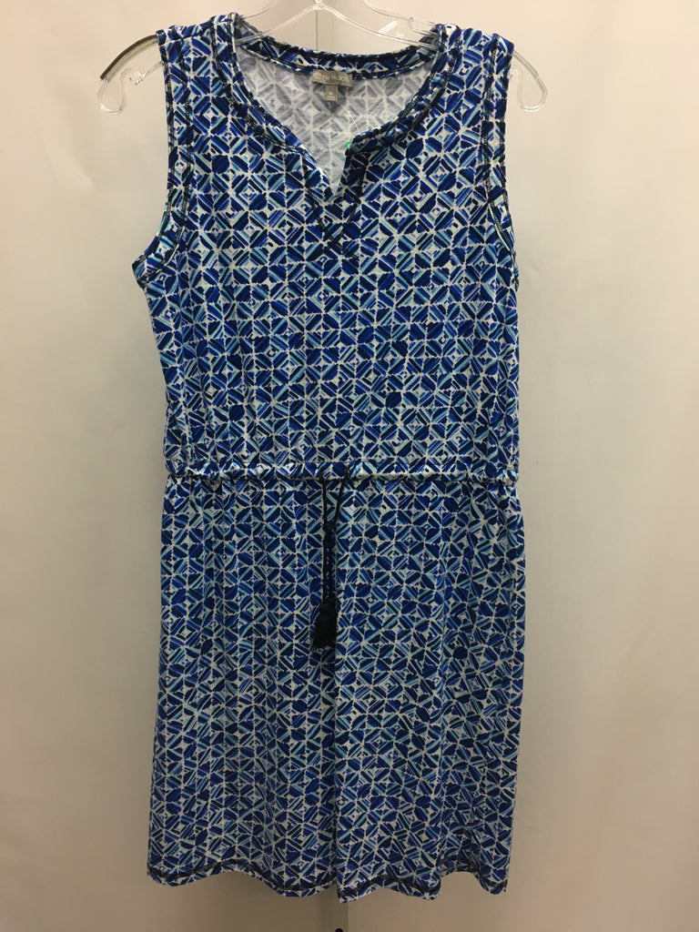 Size Medium Talbots Blue Print Sleeveless Dress