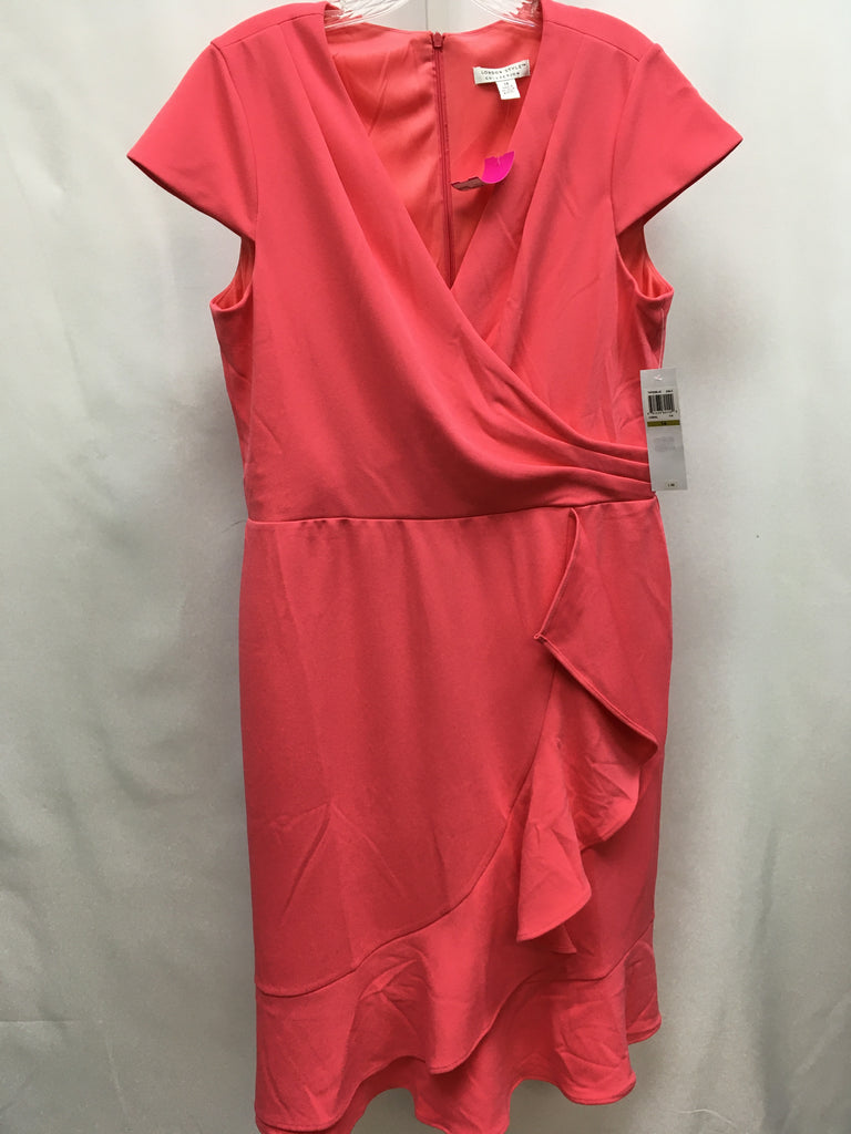 London Style Size 14 coral Short Sleeve Dress