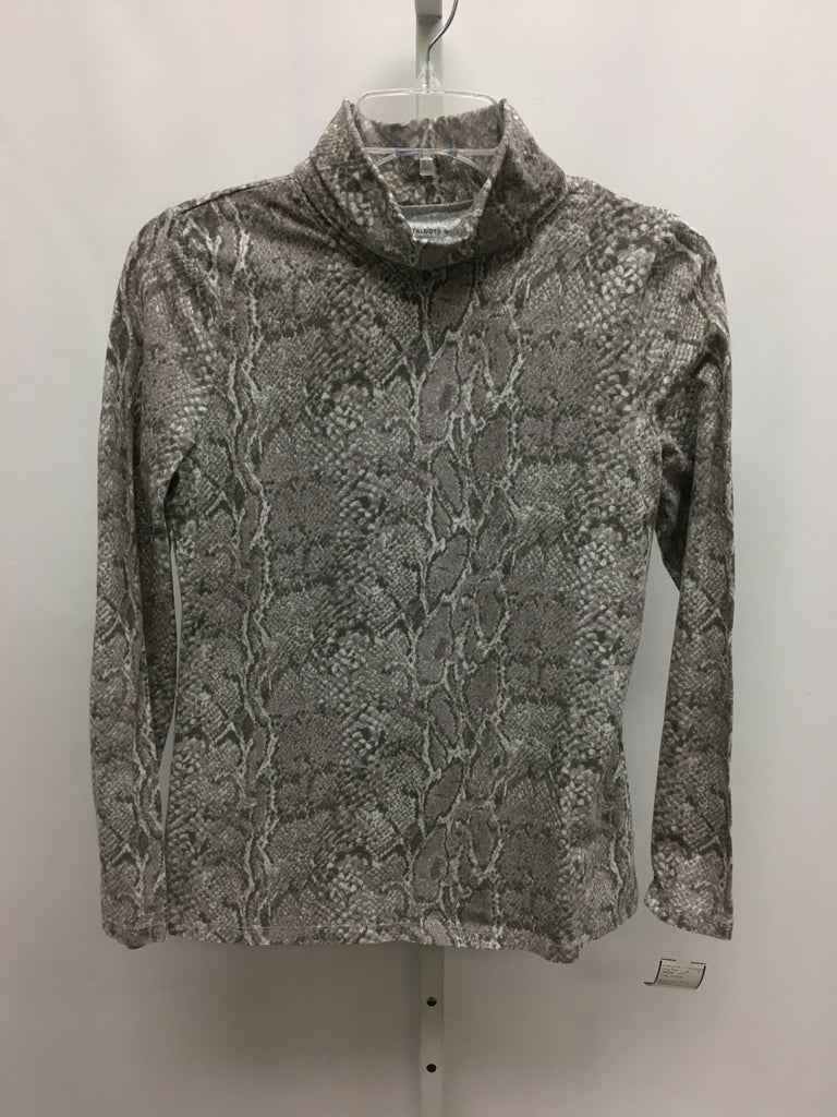 Talbots Size Small Gray Animal Long Sleeve Top