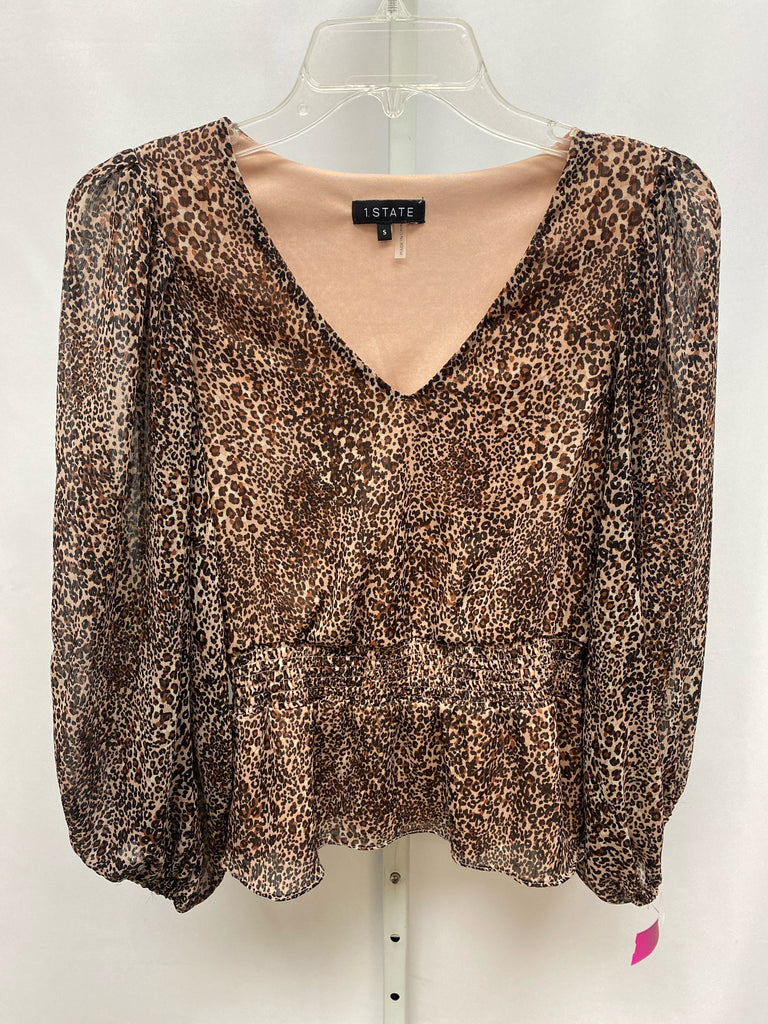 1.STATE Size Small Animal Print Long Sleeve Top