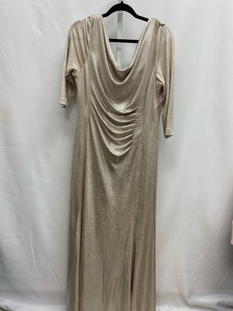 Size 14 Tahari Gold 3/4 Sleeve Dress