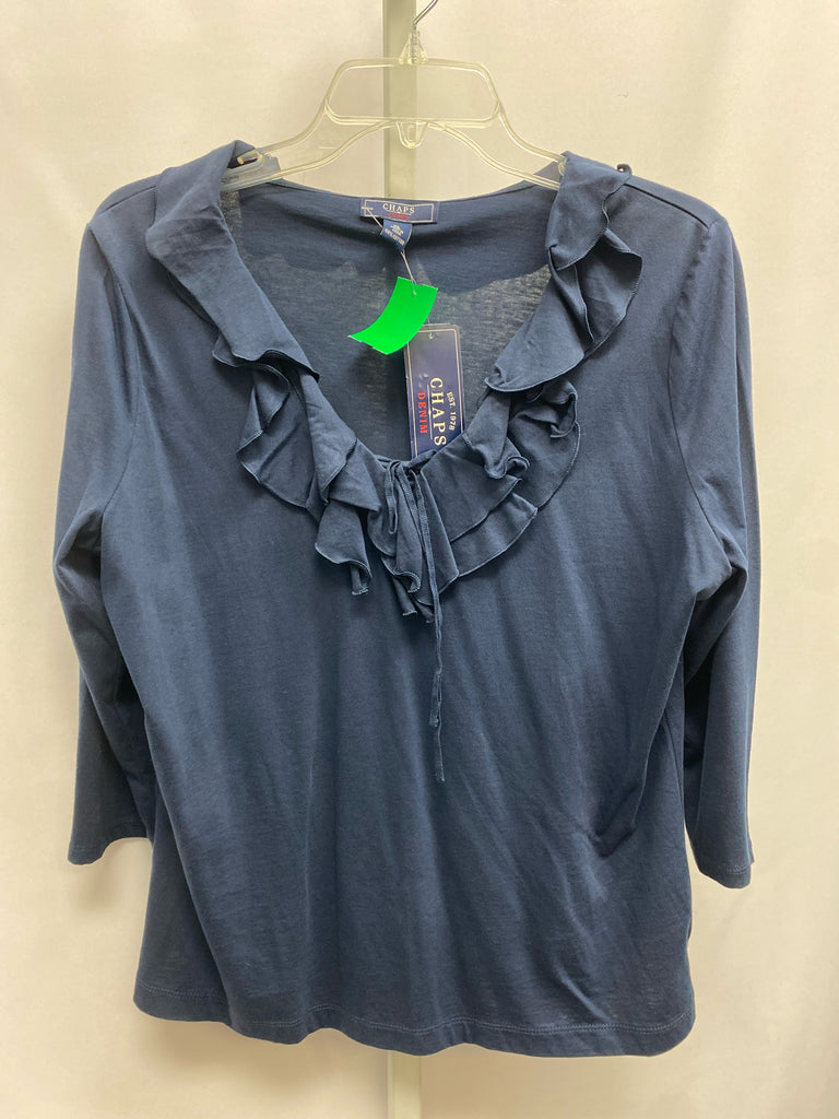 Chaps Size XL Navy 3/4 Sleeve Top