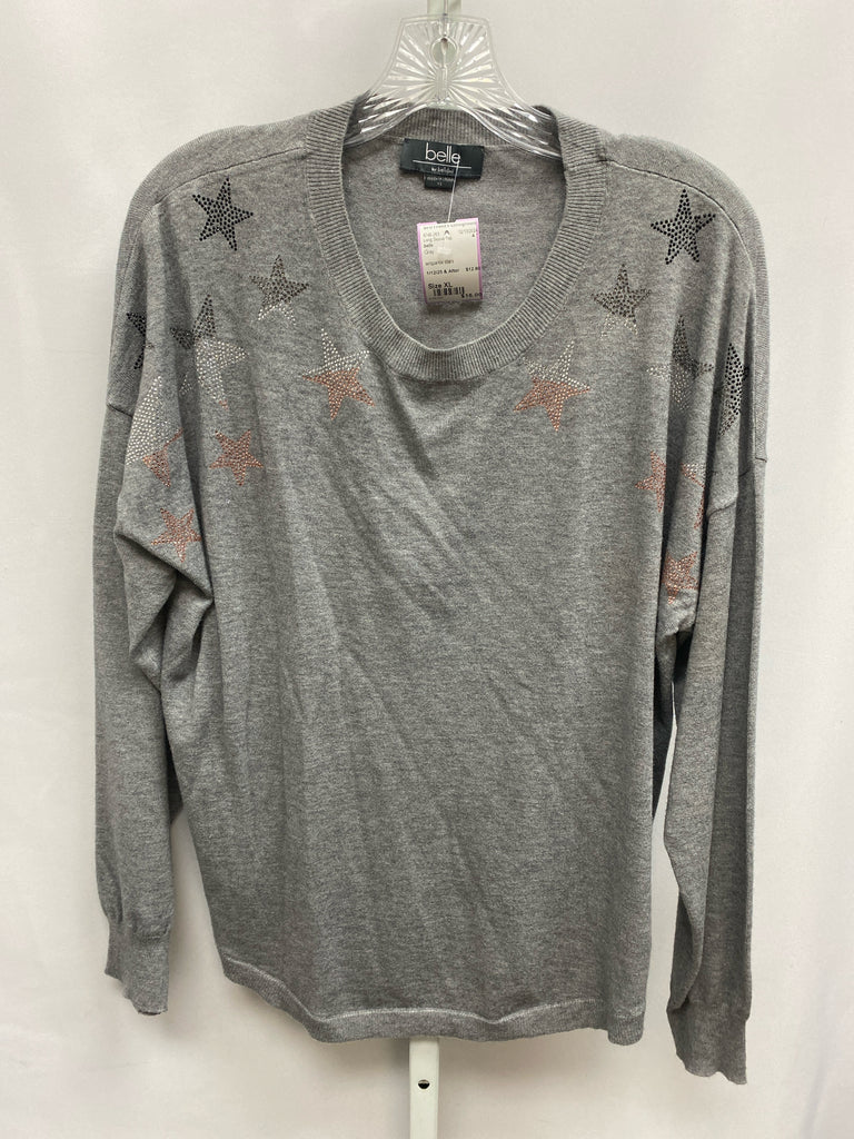 belle Size XL Gray Long Sleeve Top