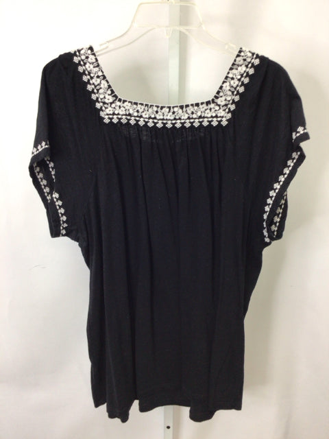Style & Co. Size 2X Black Short Sleeve Top