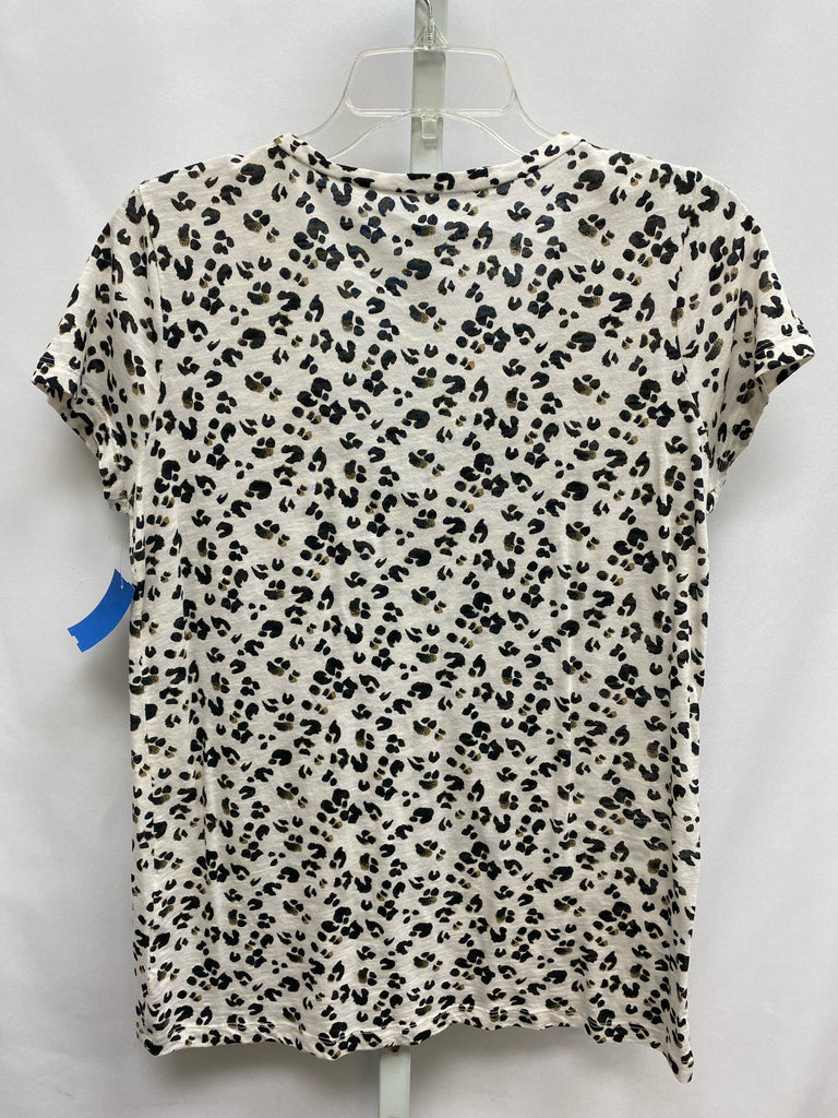 Caslon Size Small White Print Short Sleeve Top