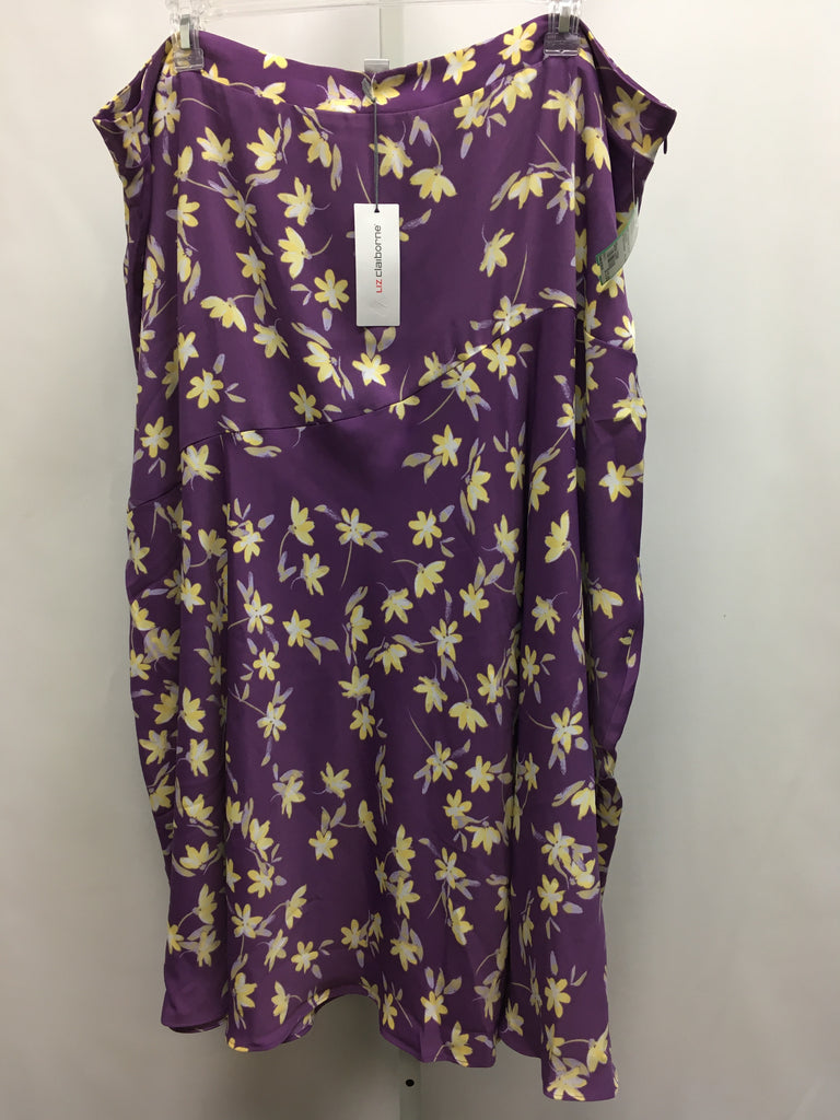 Size 22W Liz Claiborne Purple Floral Skirt