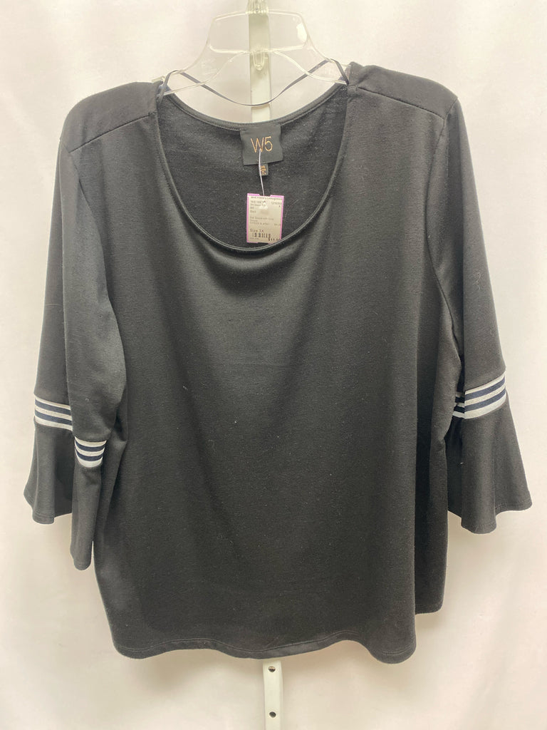 W5 Size 3X Black 3/4 Sleeve Top