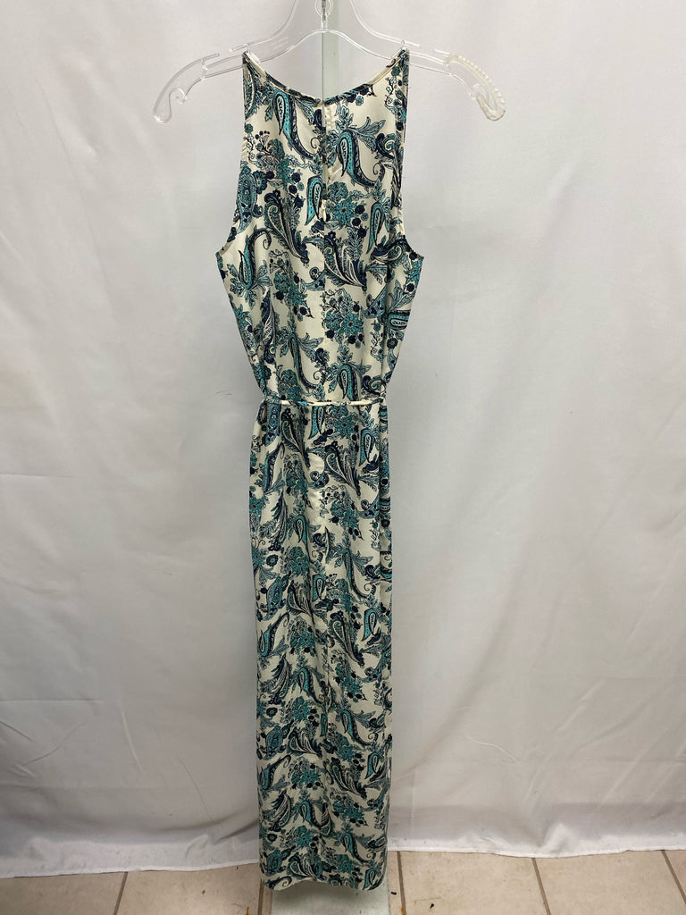 LOFT Size 2 Teal Paisley Maxi Dress