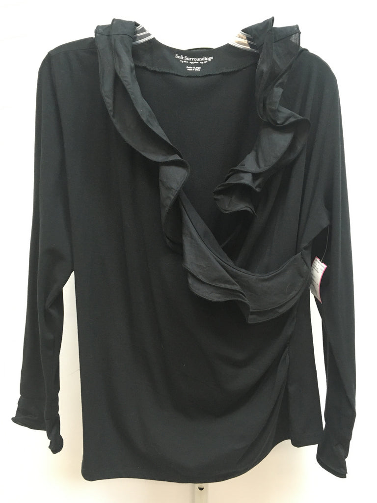 Soft Surroundings Size PXL Black Long Sleeve Top