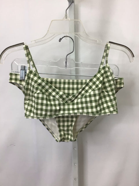 Tory Burch Size Medium Green/White Designer Swimsuit