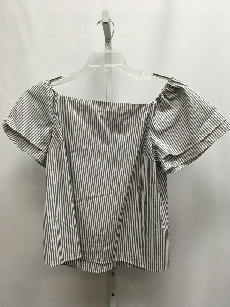 Apt 9 Size Large Gray/White Short Sleeve Top
