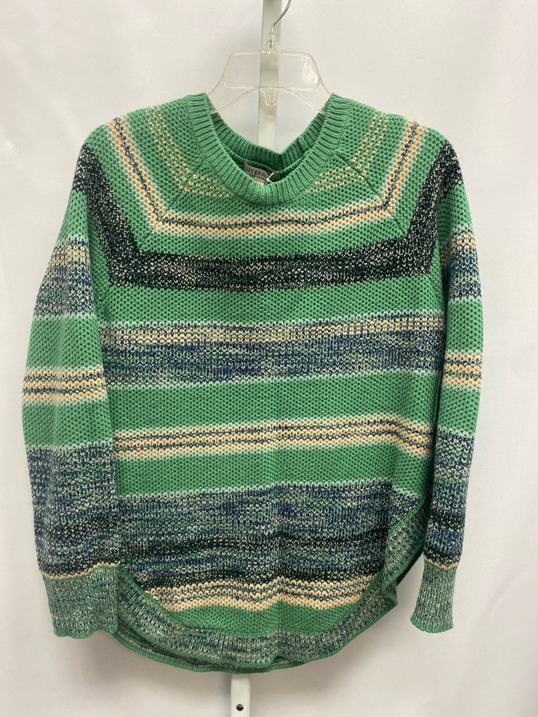 Liverpool Size Medium Green Stripe Long Sleeve Sweater