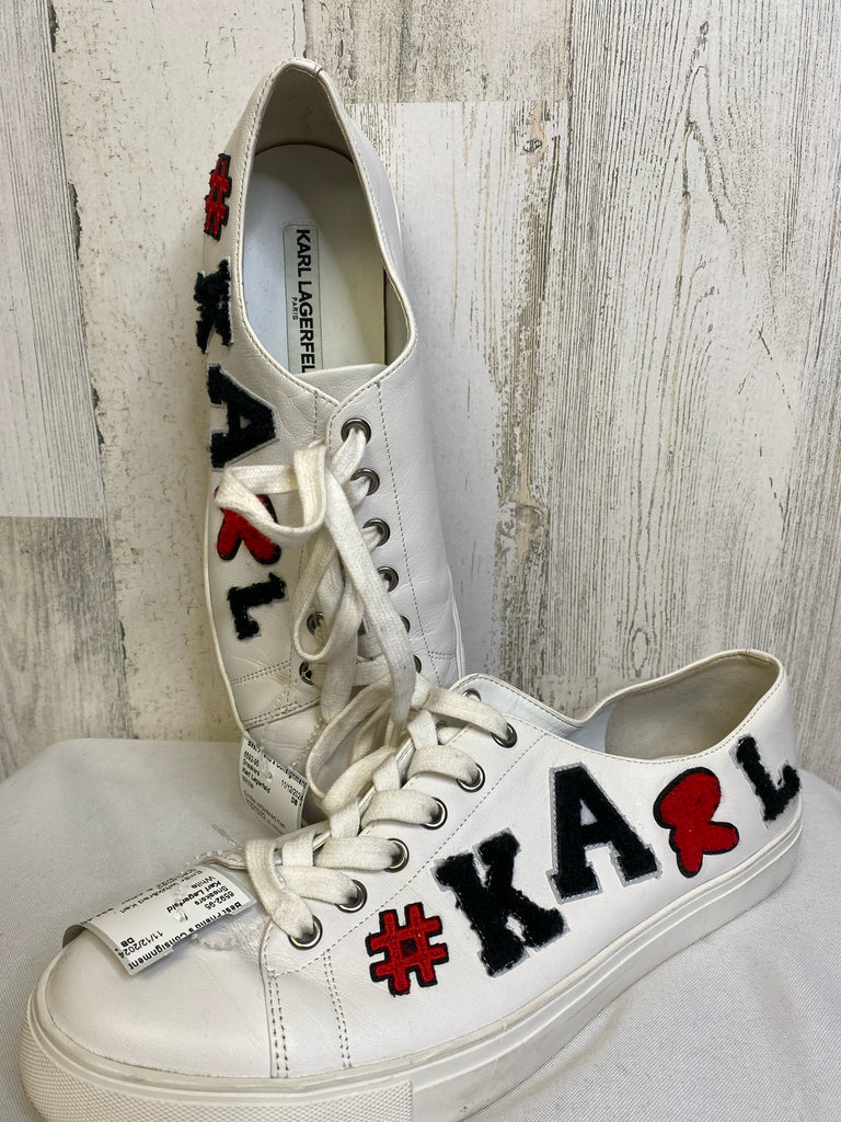 Karl Lagerfeld Size 10 White Sneakers