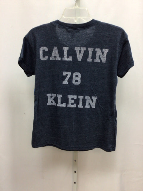 Calvin Klein Size XS Blue Heather Short Sleeve Top