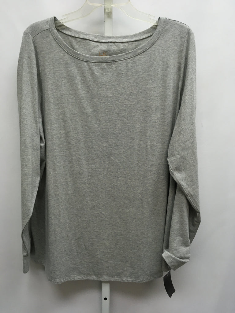 belle Size 1X Gray Heather Long Sleeve Top