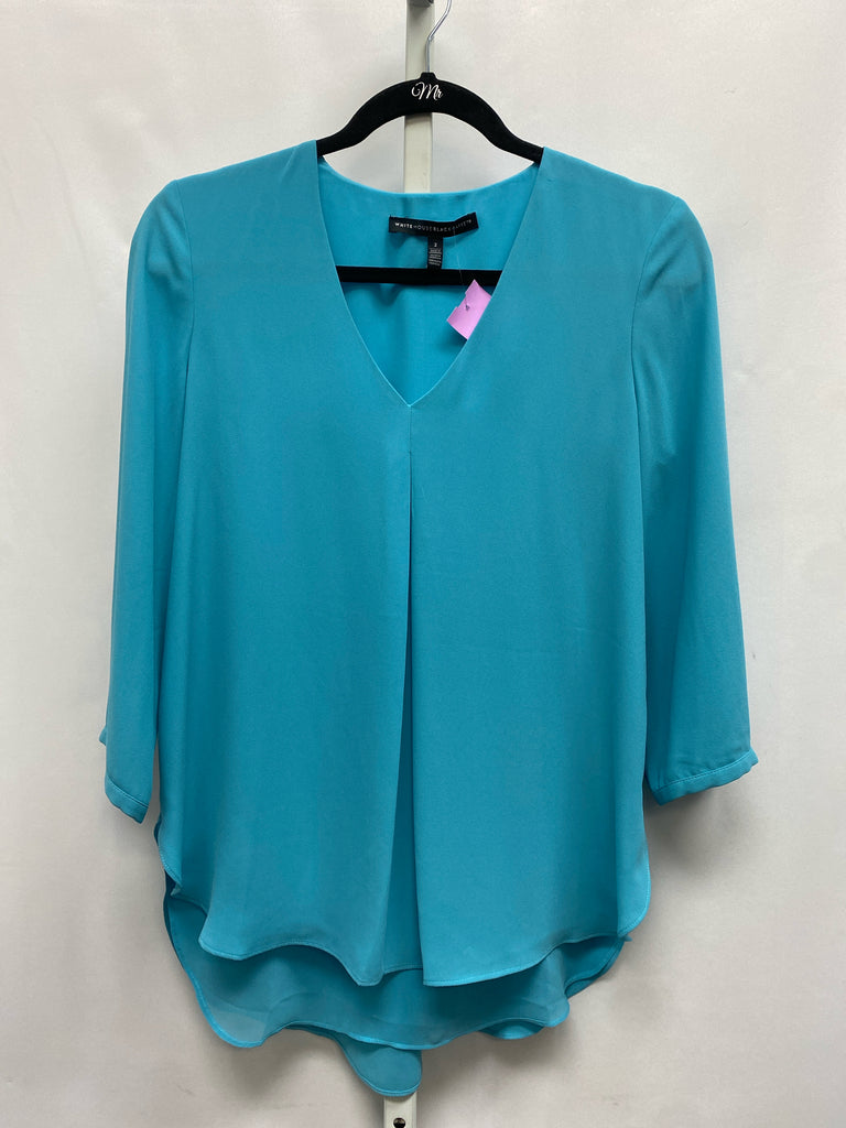 WHBM Size 2 Turquoise 3/4 Sleeve Top