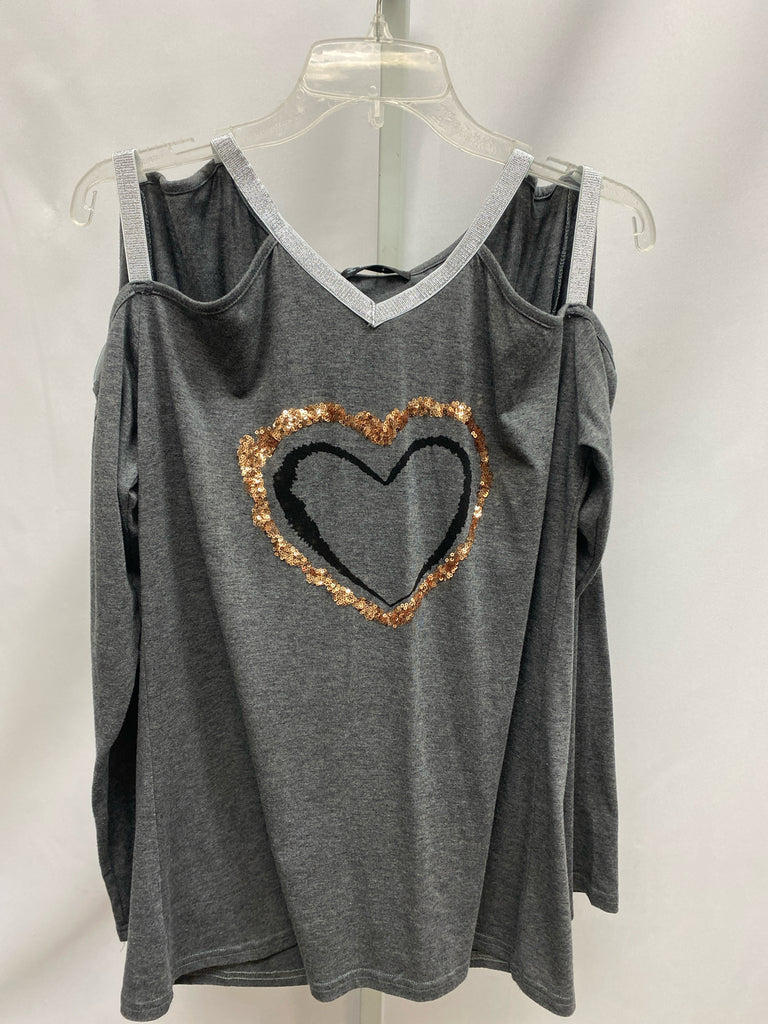 Size Large Gray Cold Shoulder