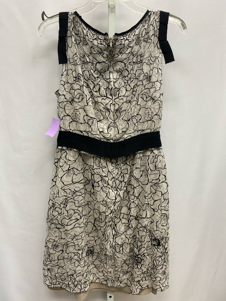 Size 10 Elie Tahari White Print Sleeveless Dress