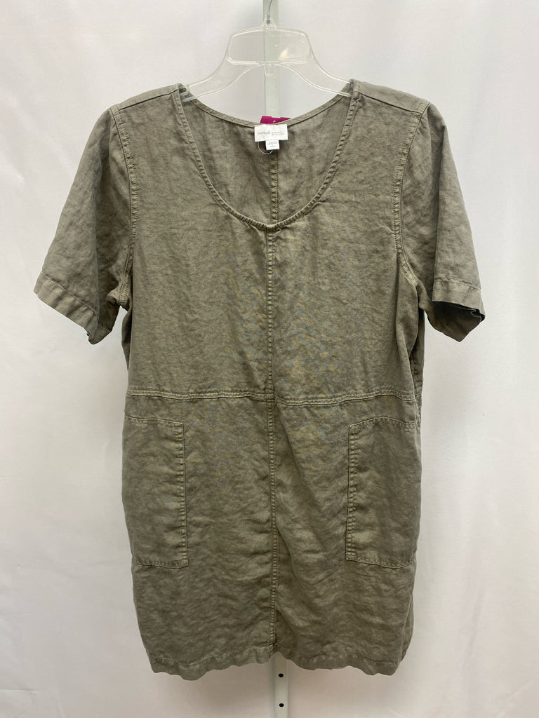 purejill Size Petite Large Olive Short Sleeve Dress