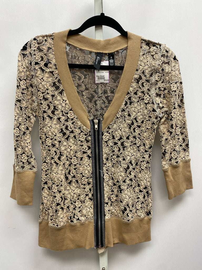 Boutique Size Small Tan/Black Cardigan