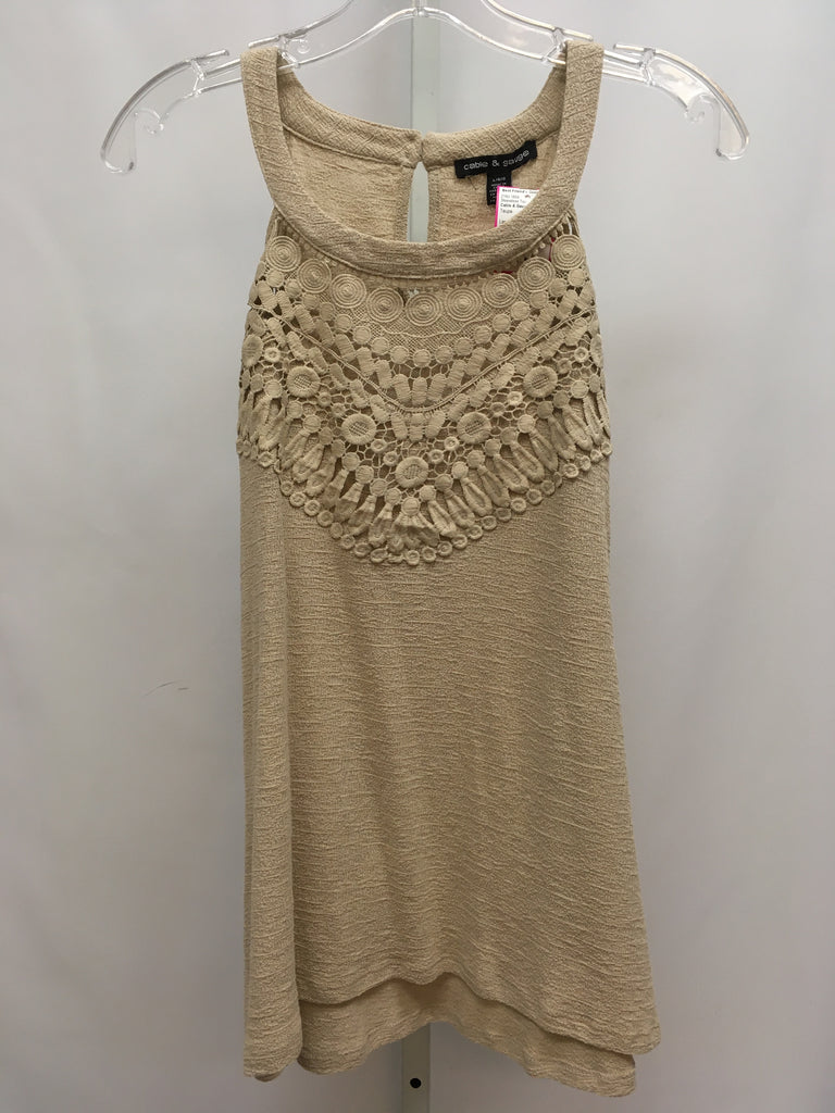 Cable & Gauge Size Large Taupe Sleeveless Top
