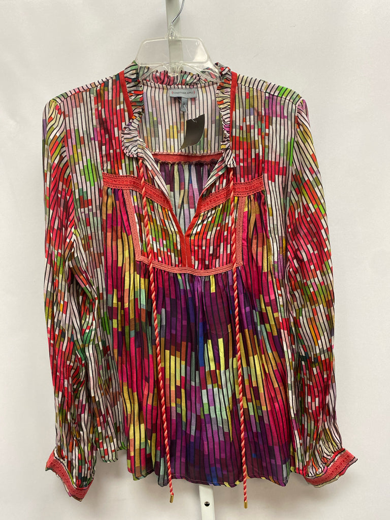 Anthropologie Size Large Gray Stripe Long Sleeve Top